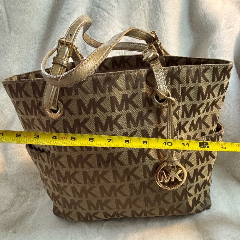 Michael Kors Brown Signature Tote with Gold Accents